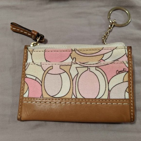 Coach Card and Coin Holder ( pink )
